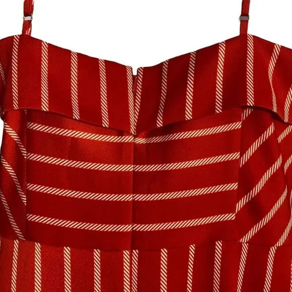Banana Republic Red Stripe Spaghetti Strap Dress Size 6 - Picture 3 of 6